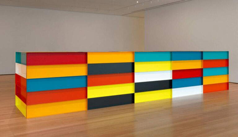 Untitled work in enameled aluminum, by Donald Judd