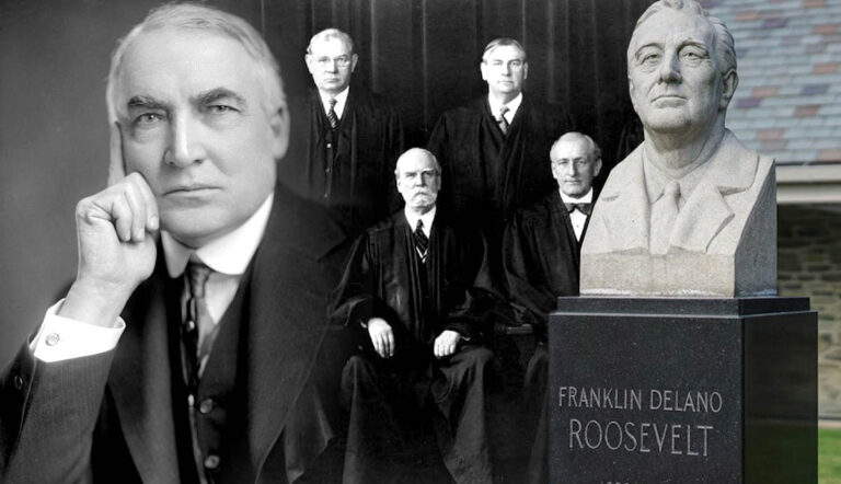 great depression roosevelt harding supreme court