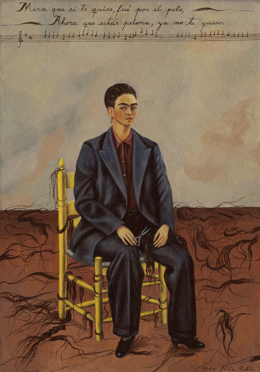 kahlo cropped hair painting