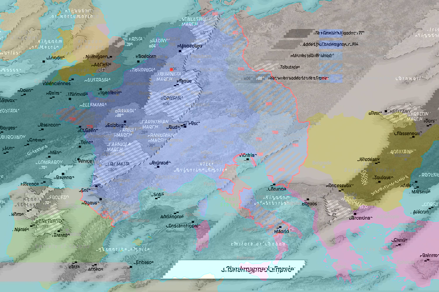 Map of Charlemagne’s Empire