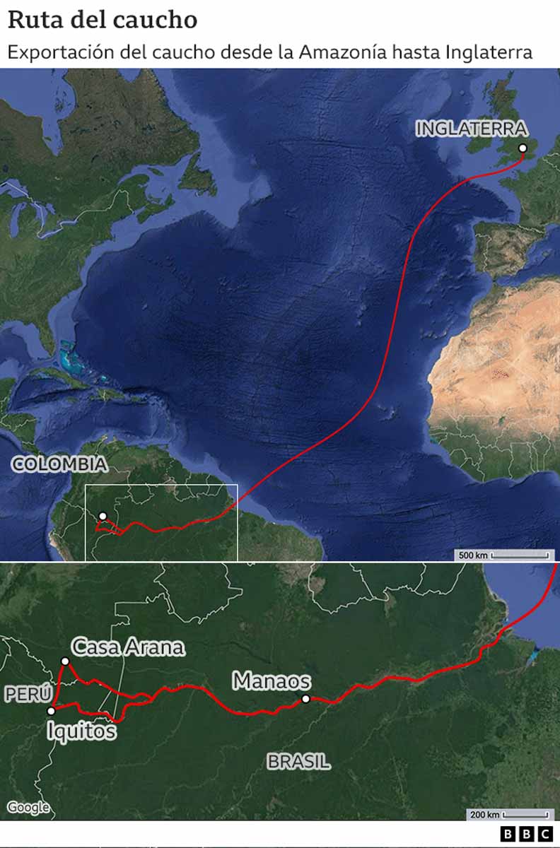 map of rubber transportation routes