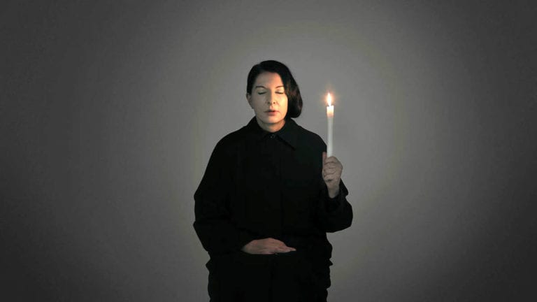 marina abramovic self portrait candle eyes closed