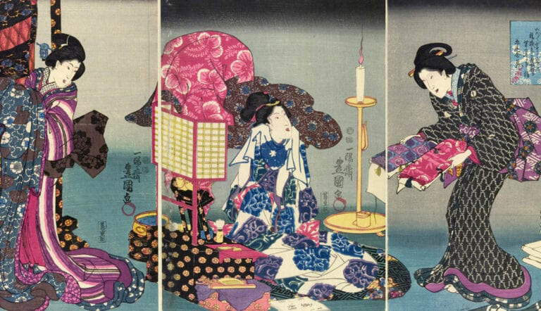 utagawa kunisada woodblock print japanese dress